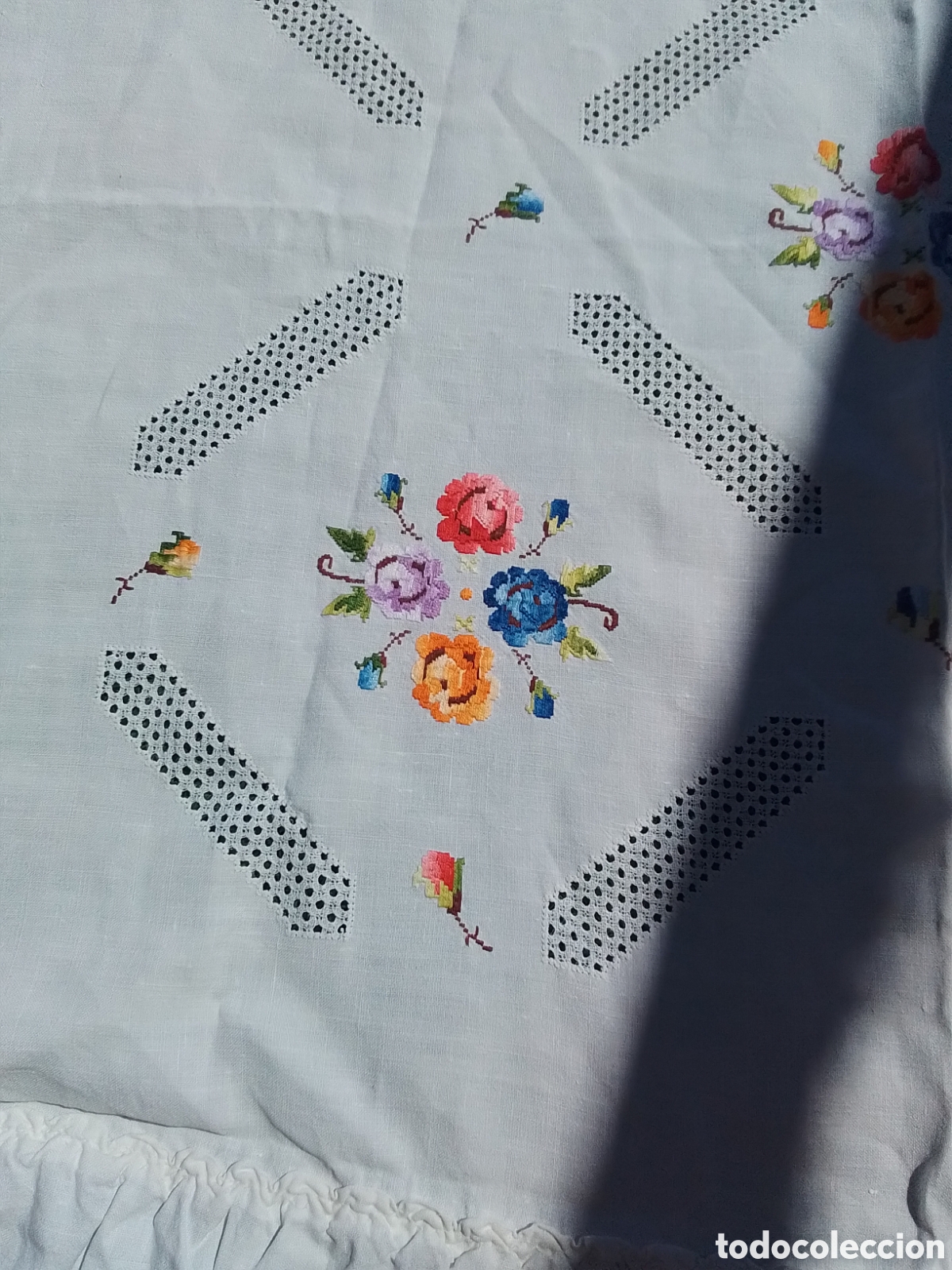 Vintage: Colcha de lino de lagartera para estrenar - Foto 3