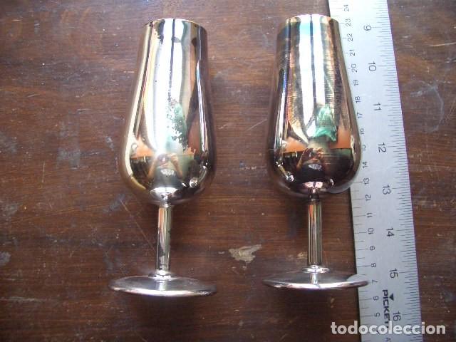 Vintage: Pareja de copas vintage para licor, jerez o vino corto