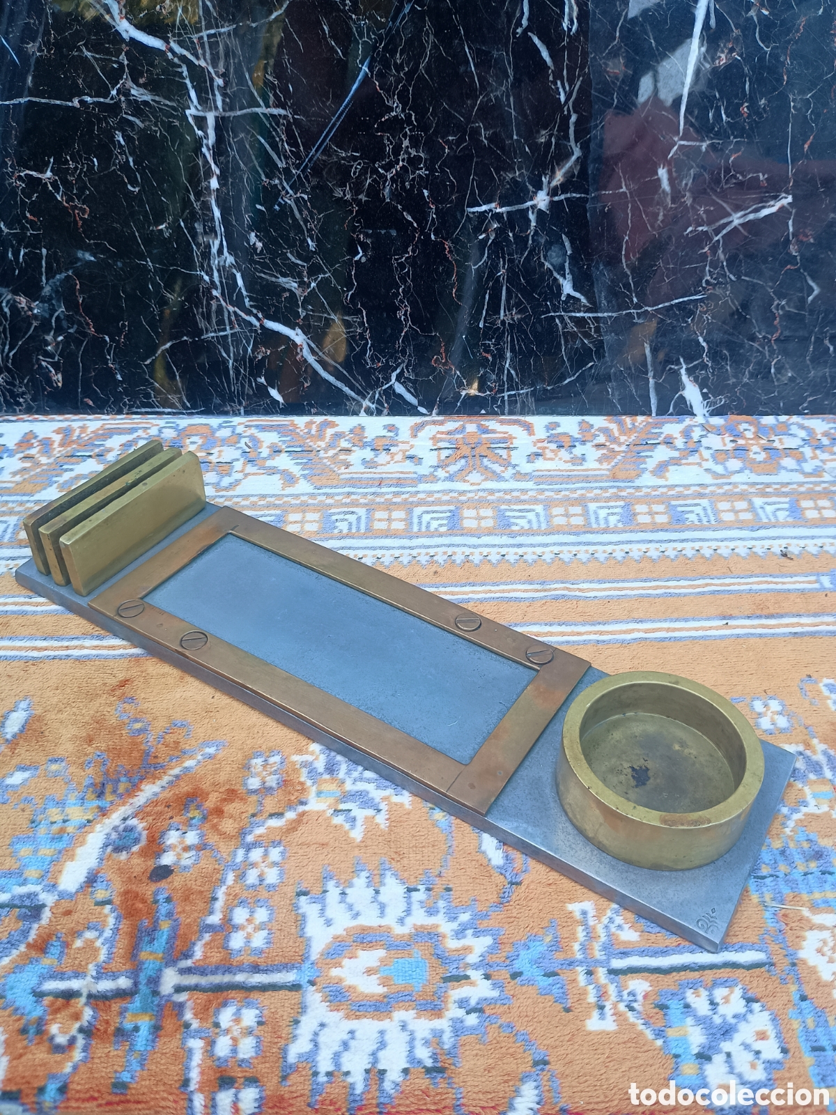 Vintage: Escriban&iacute;a bronce aluminio