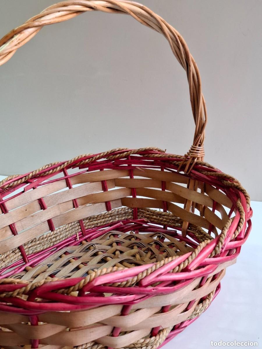 Vintage: CESTO DE MIMBRE - 38X30X36.CM - Foto 5