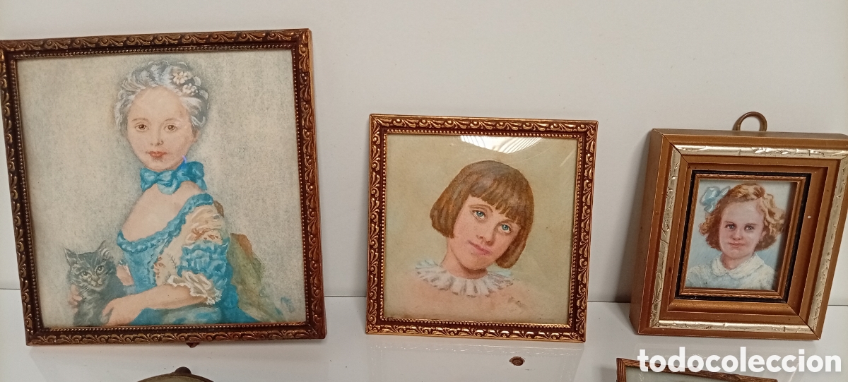 Vintage: .CUADROS MINIATURA ANTIGUOS 30&euro; CADA UNO - Foto 2