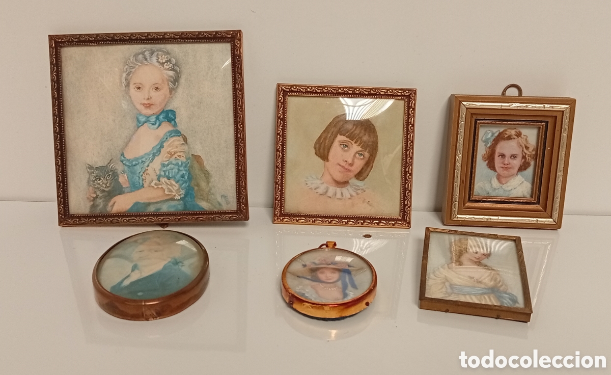 Vintage: .CUADROS MINIATURA ANTIGUOS 30&euro; CADA UNO - Foto 3