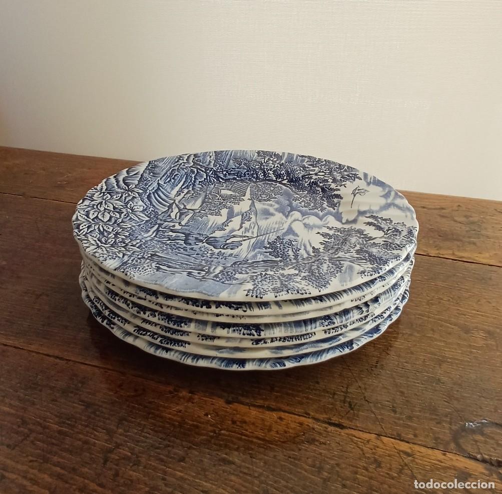 Vintage: Lote de 7 platos llanos The Hunter by Myott