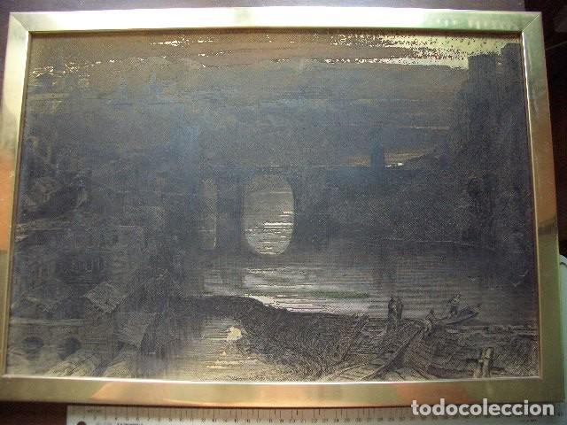 Vintage: Cuadro vintage grabado en l&aacute;mina met&aacute;lica reflectante (Foil Art)