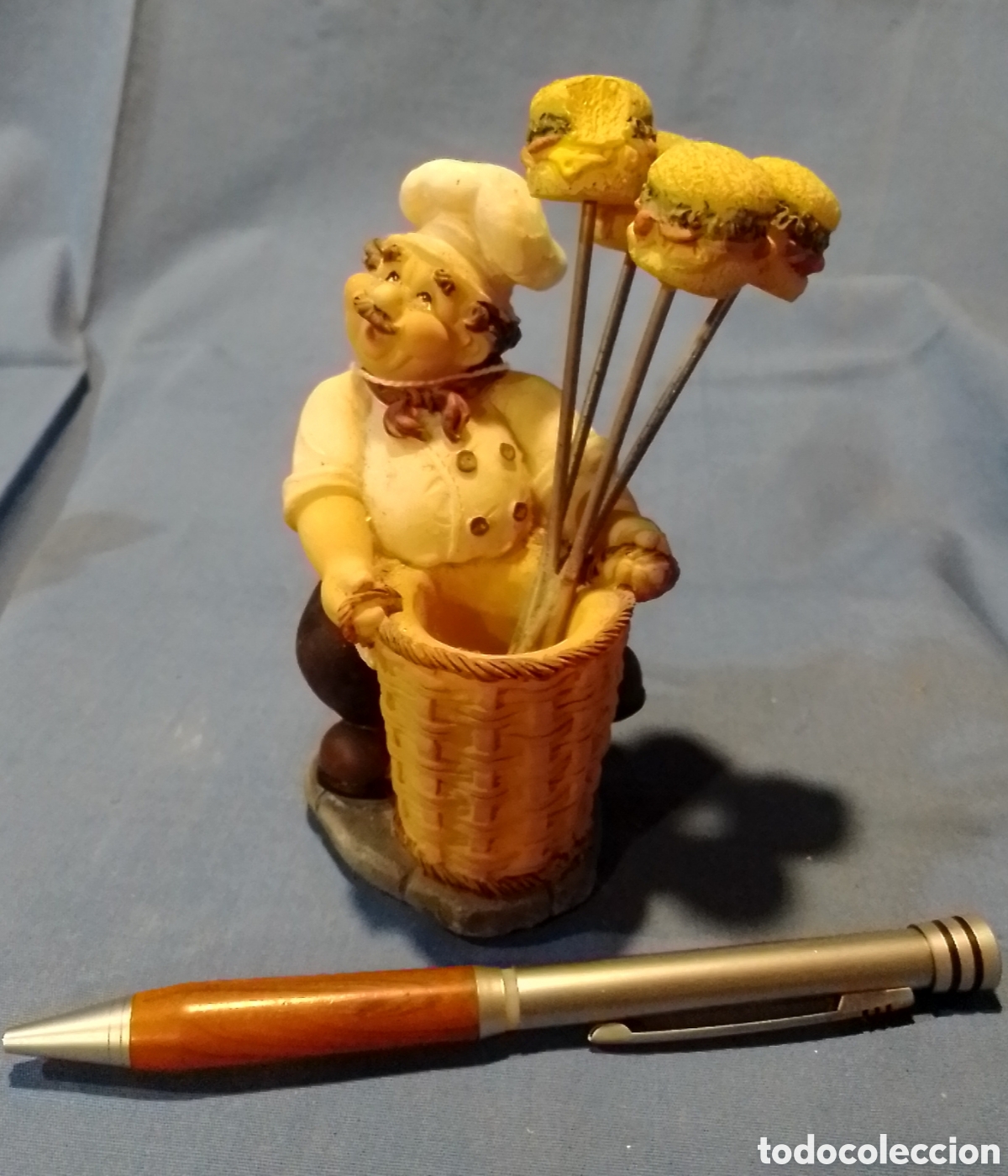 Vintage: Figura cocinero servicio de pinchos