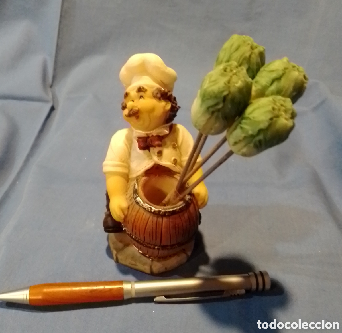 Vintage: Figura de cocinero servicio de pinchos