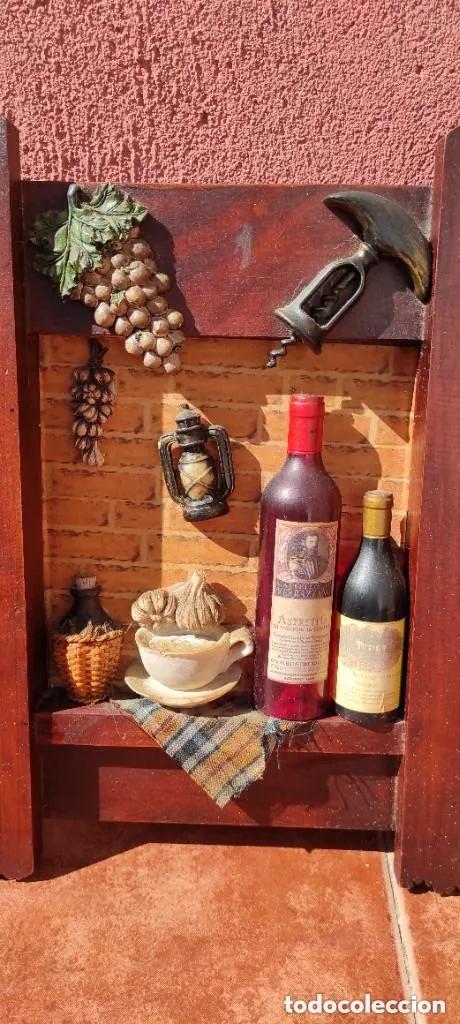 Vintage: CUADRO DIORAMA R&Uacute;STICO DE UN RIC&Oacute;N DE UNA BODEGA - Foto 2