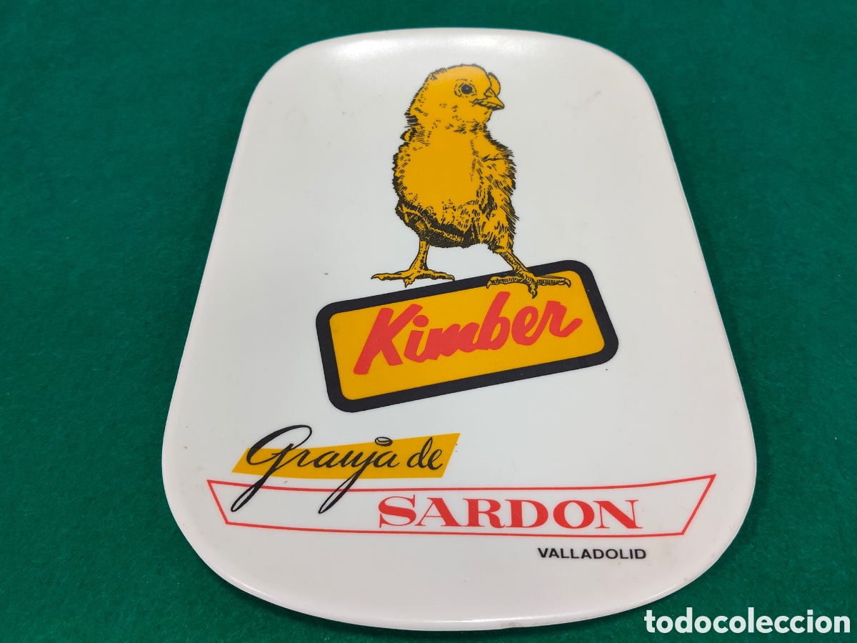 Vintage: PEQUE&Ntilde;A BANDEJA PUBLICITARIA VINTAGE A&Ntilde;OS 70 GRANJA DE POLLOS KIMBER SARDON DE DUERO VALLADOLID