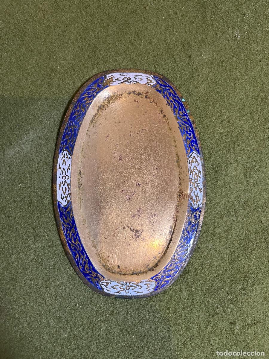Vintage: Antigua mini bandeja vaciabolsillos de lat&oacute;n esmaltado &ndash; Thailand &ndash; Artesan&iacute;a oriental vintage a&ntilde;os