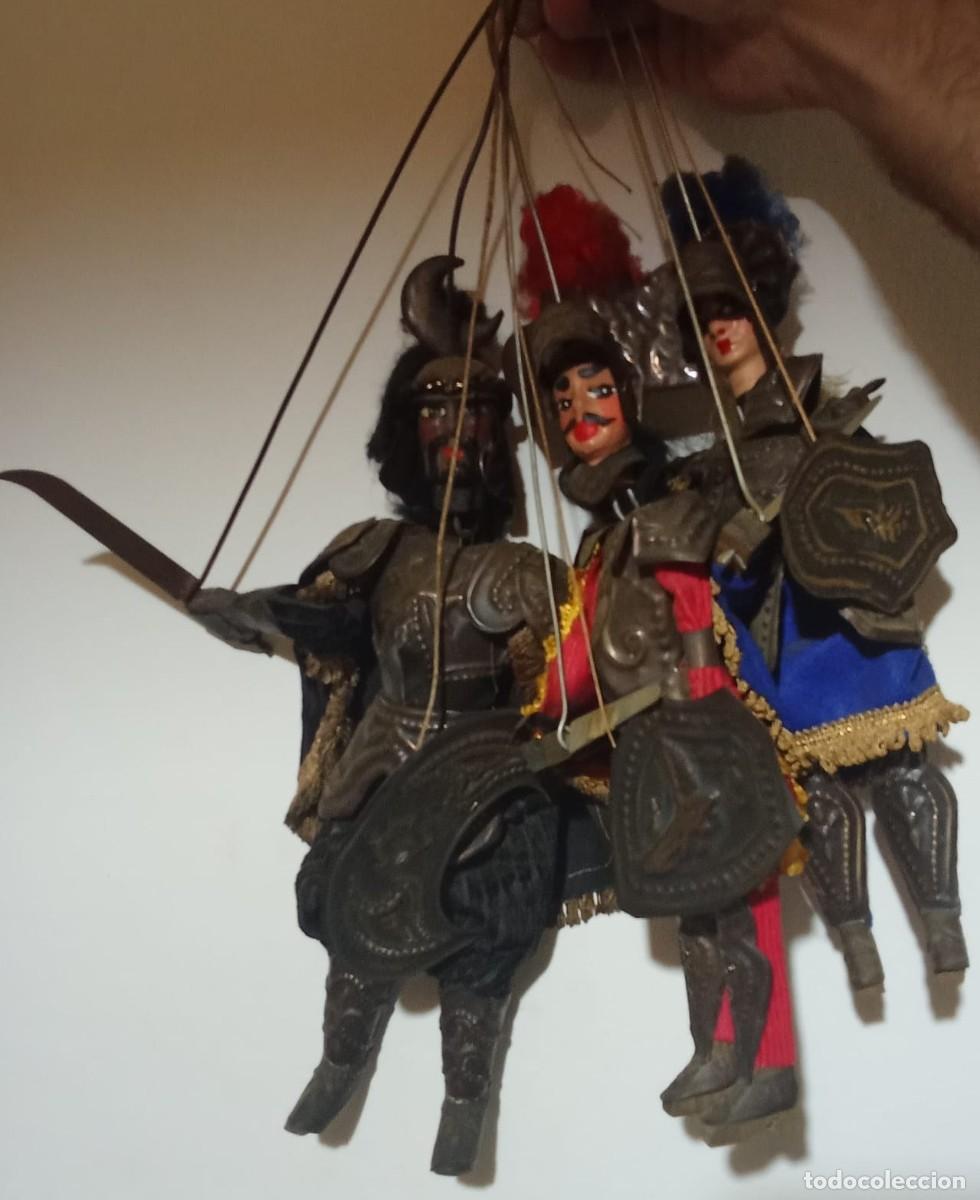 Vintage: Lote de marionetas antiguas/vintage de soldados medievales
