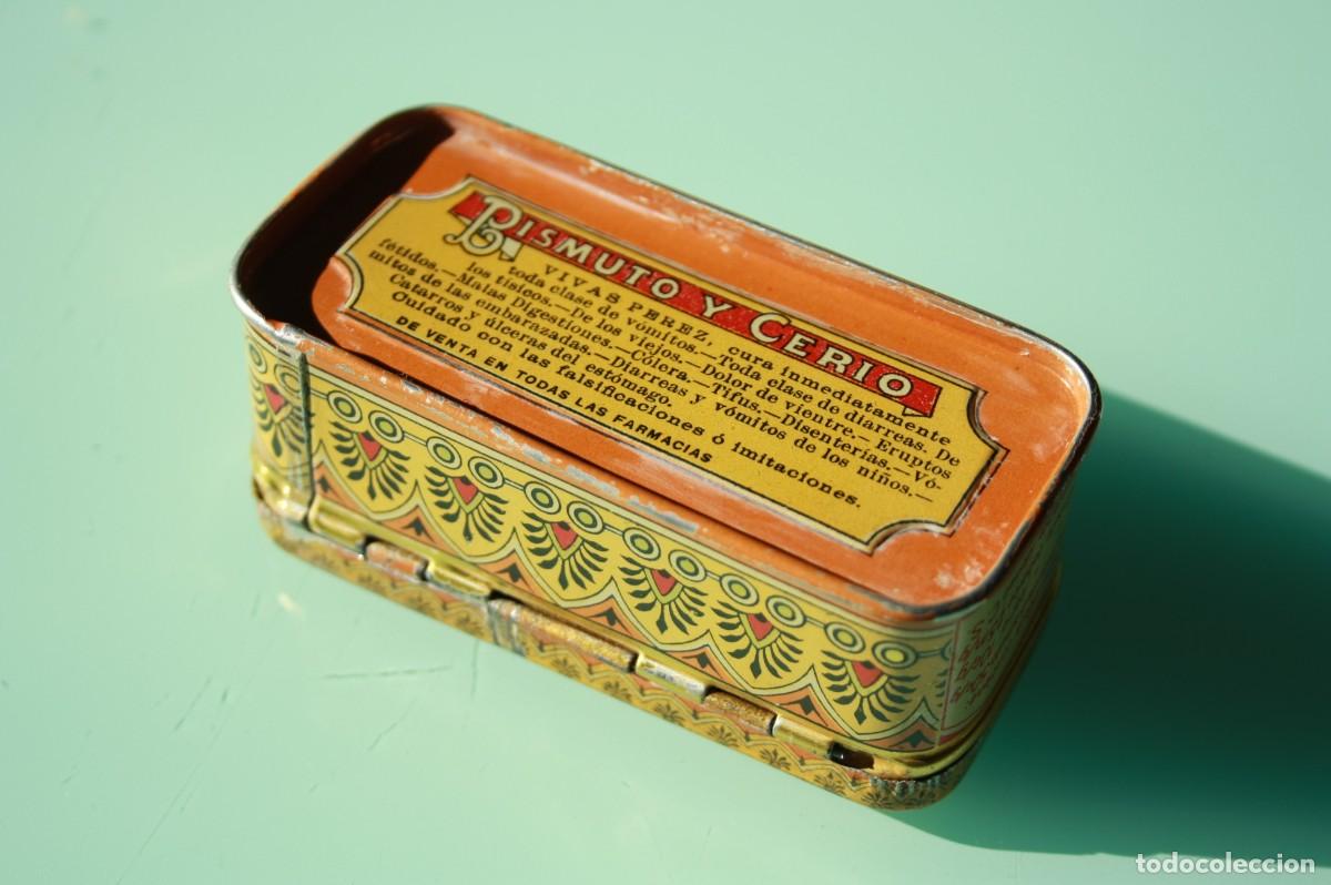 Vintage: CAJA DE LAT&Oacute;N SILICATOS BISMUTO - Foto 2