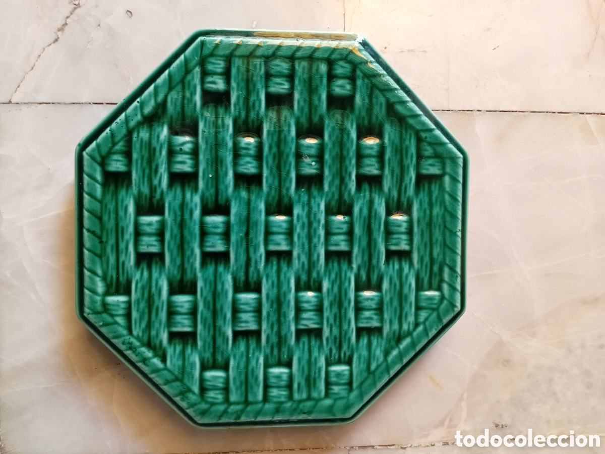 Vintage: SALVAMANTELES OCTOGONAL CERAMICA - Foto 1