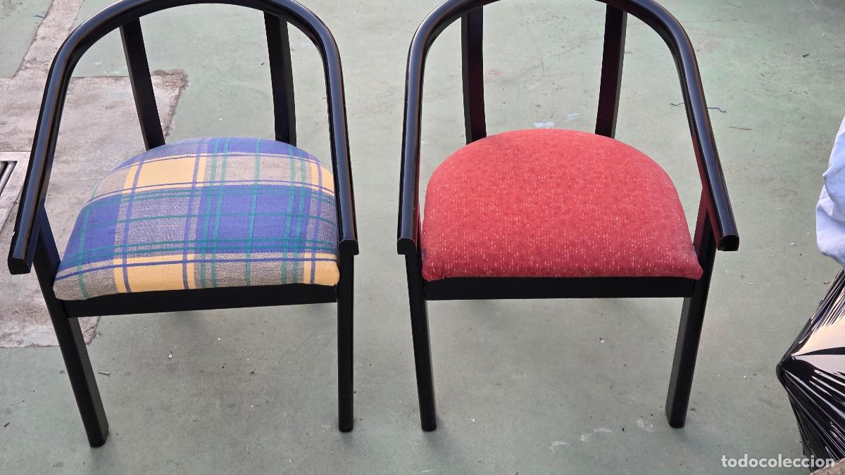 Vintage: 2 sillones peque&ntilde;os lacado en negros - Foto 1