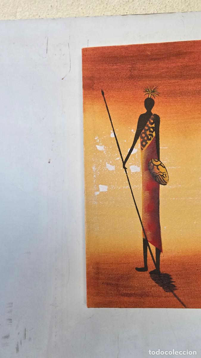 Vintage: cuadro pintura arte africano - Foto 2