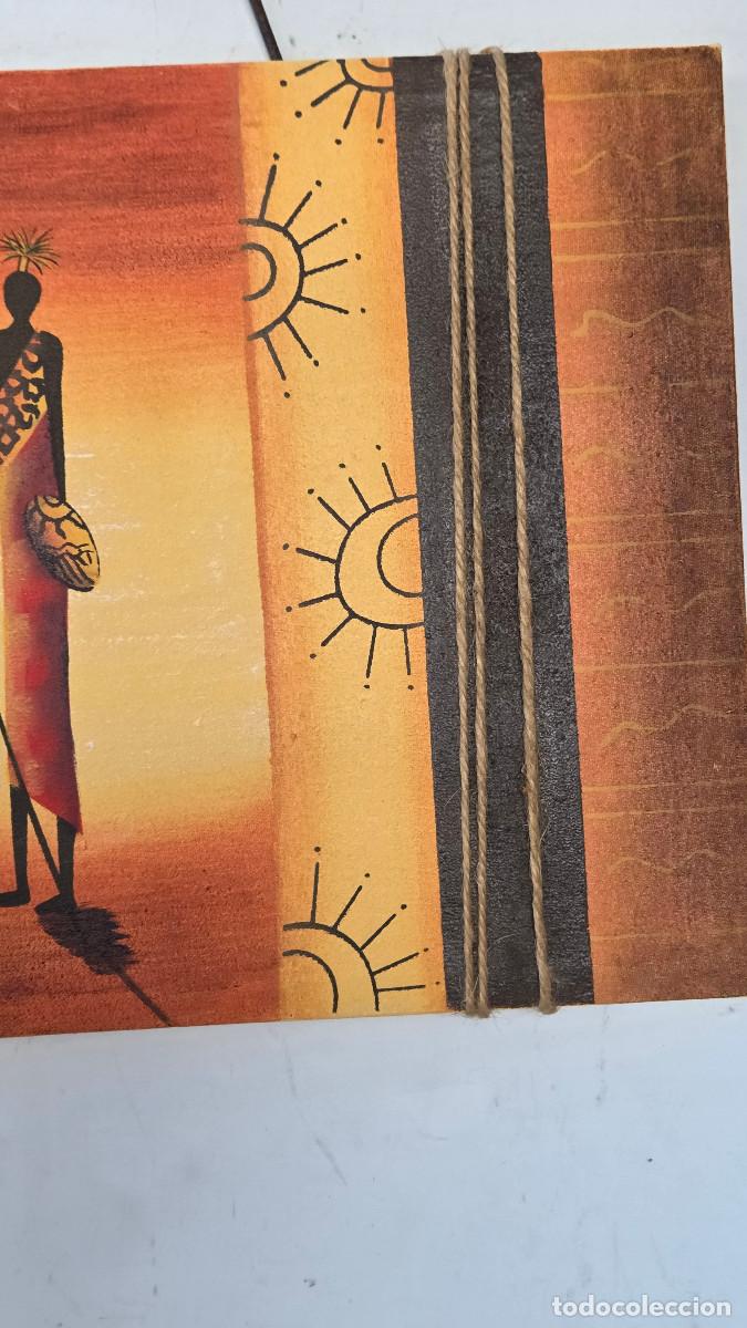Vintage: cuadro pintura arte africano - Foto 3