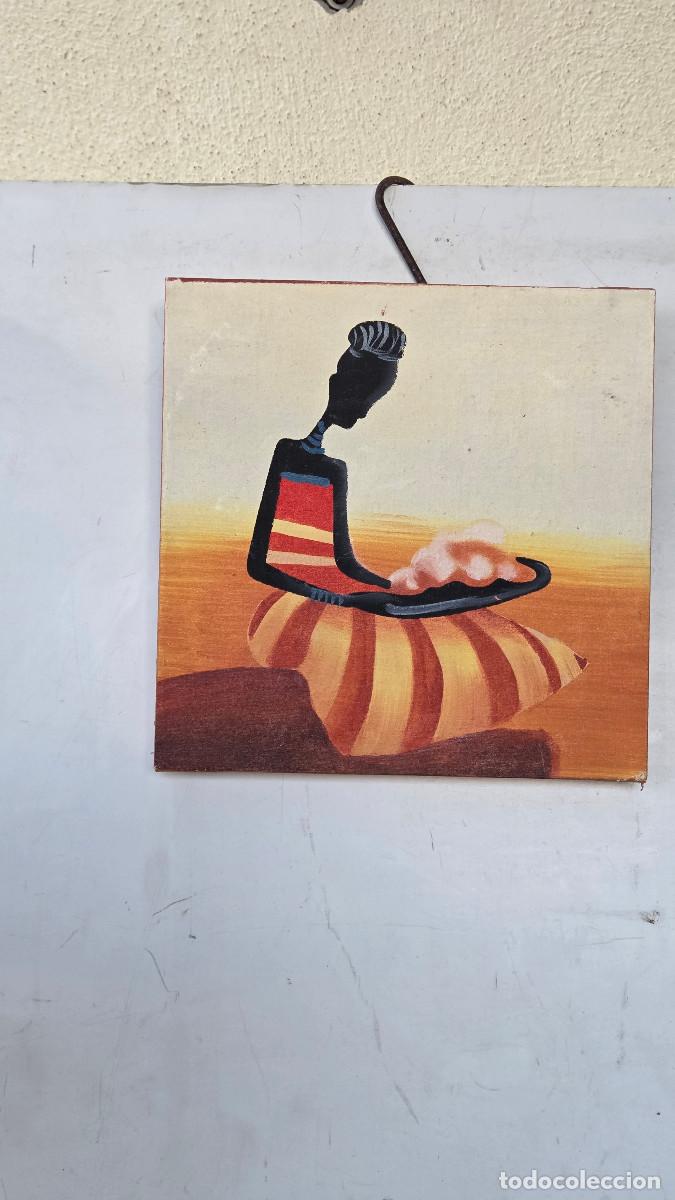 Vintage: cuadro pintura arte africano - Foto 1