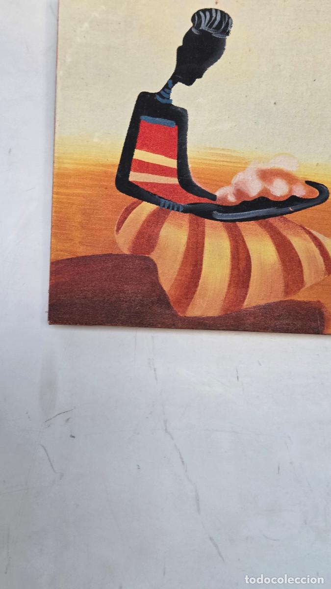 Vintage: cuadro pintura arte africano - Foto 3