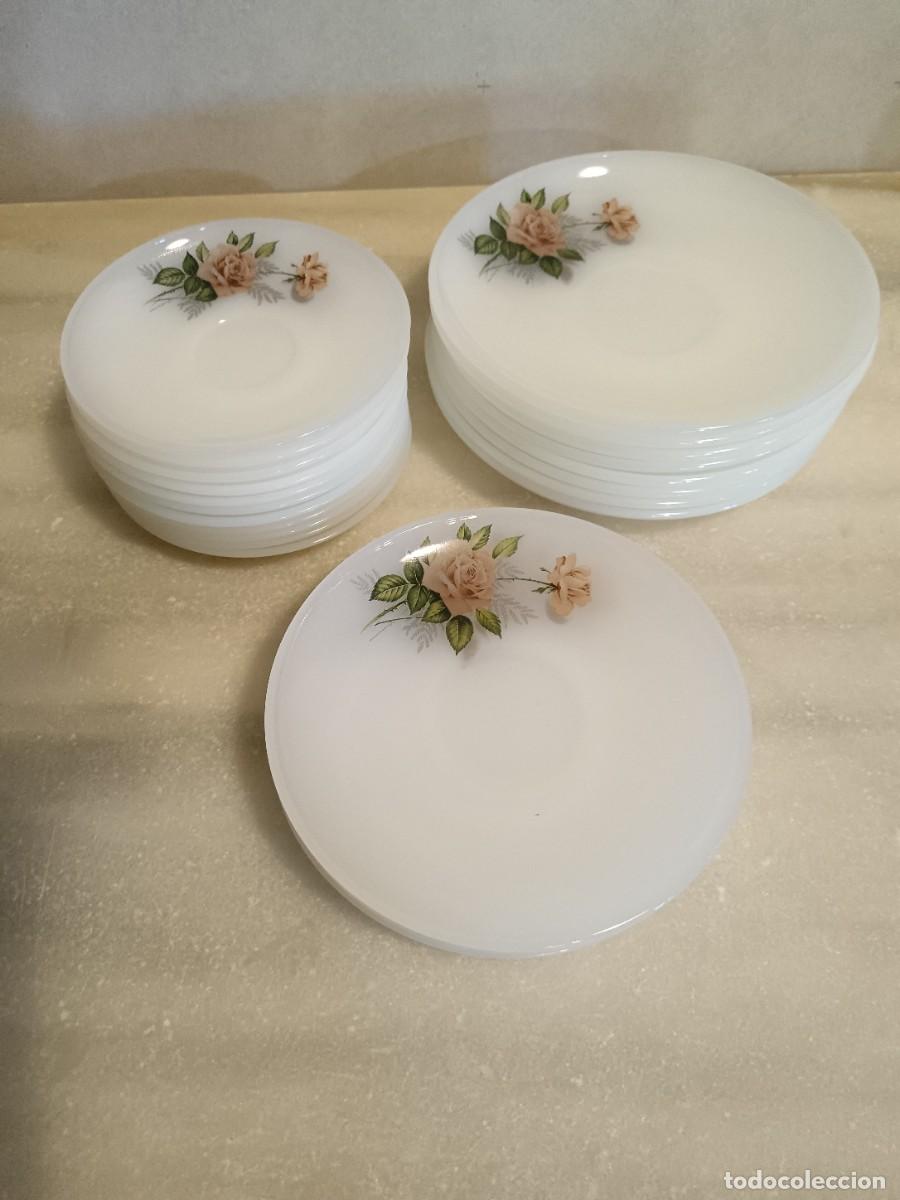 Vintage: VAJILLA DE OPALINA BLANCA. ARCOPAL. - Foto 6