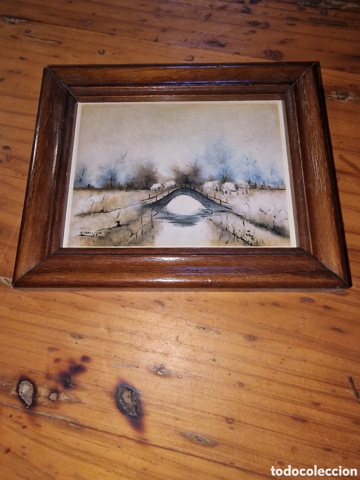 Vintage: Bonito cuadro enmarcado,a&ntilde;o 1982,medida 13x10cm
