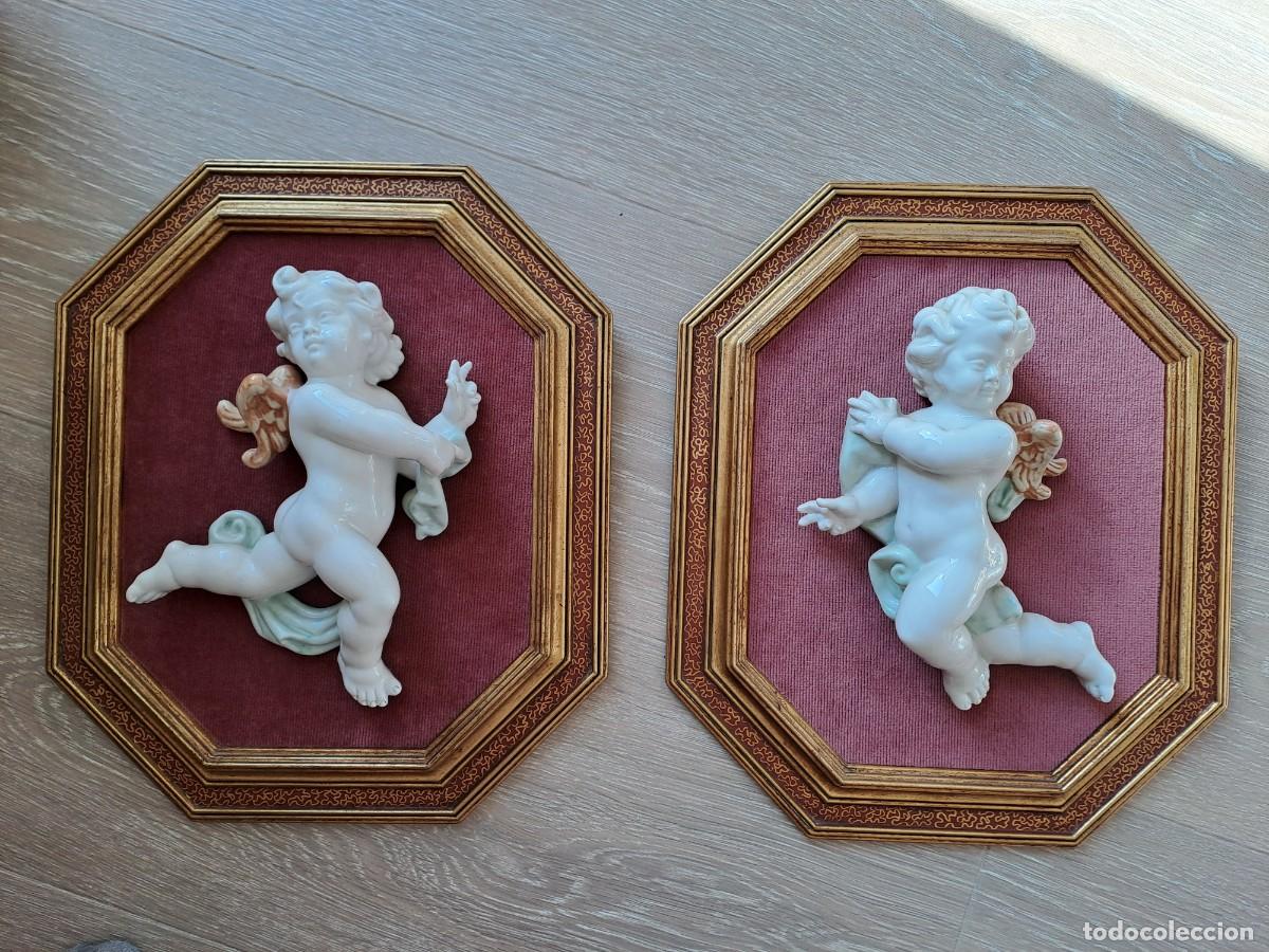 Vintage: Pareja de cuadros de angelitos vintage