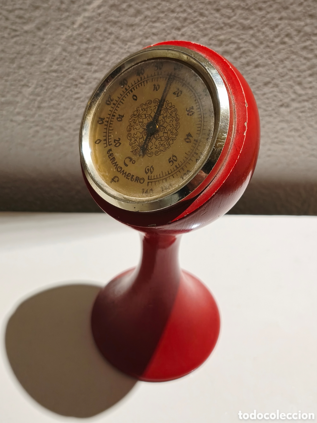 Vintage: TERM&Oacute;METRO SPACE AGE ROJO MADERA - Foto 2