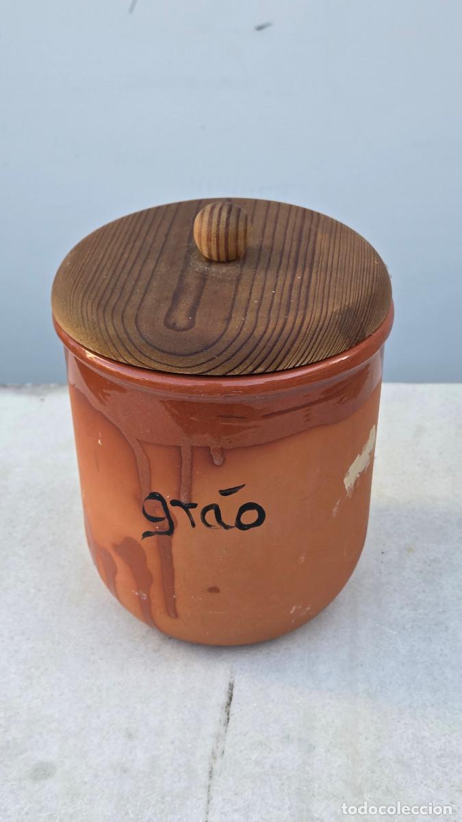 Vintage: tarro de legumbres ceramica