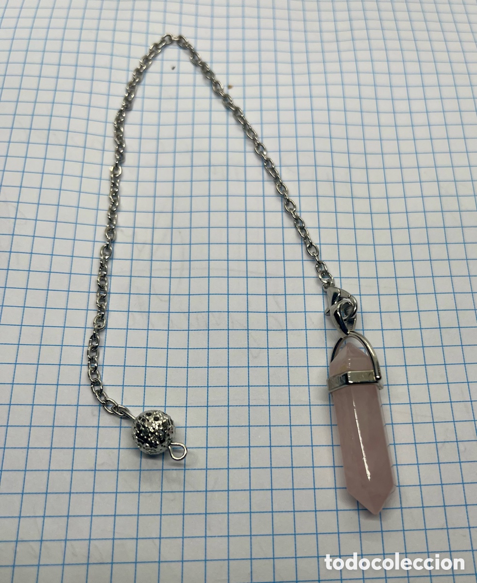 Vintage: P&eacute;ndulo de cuarzo rosa esot&eacute;rico nuevo