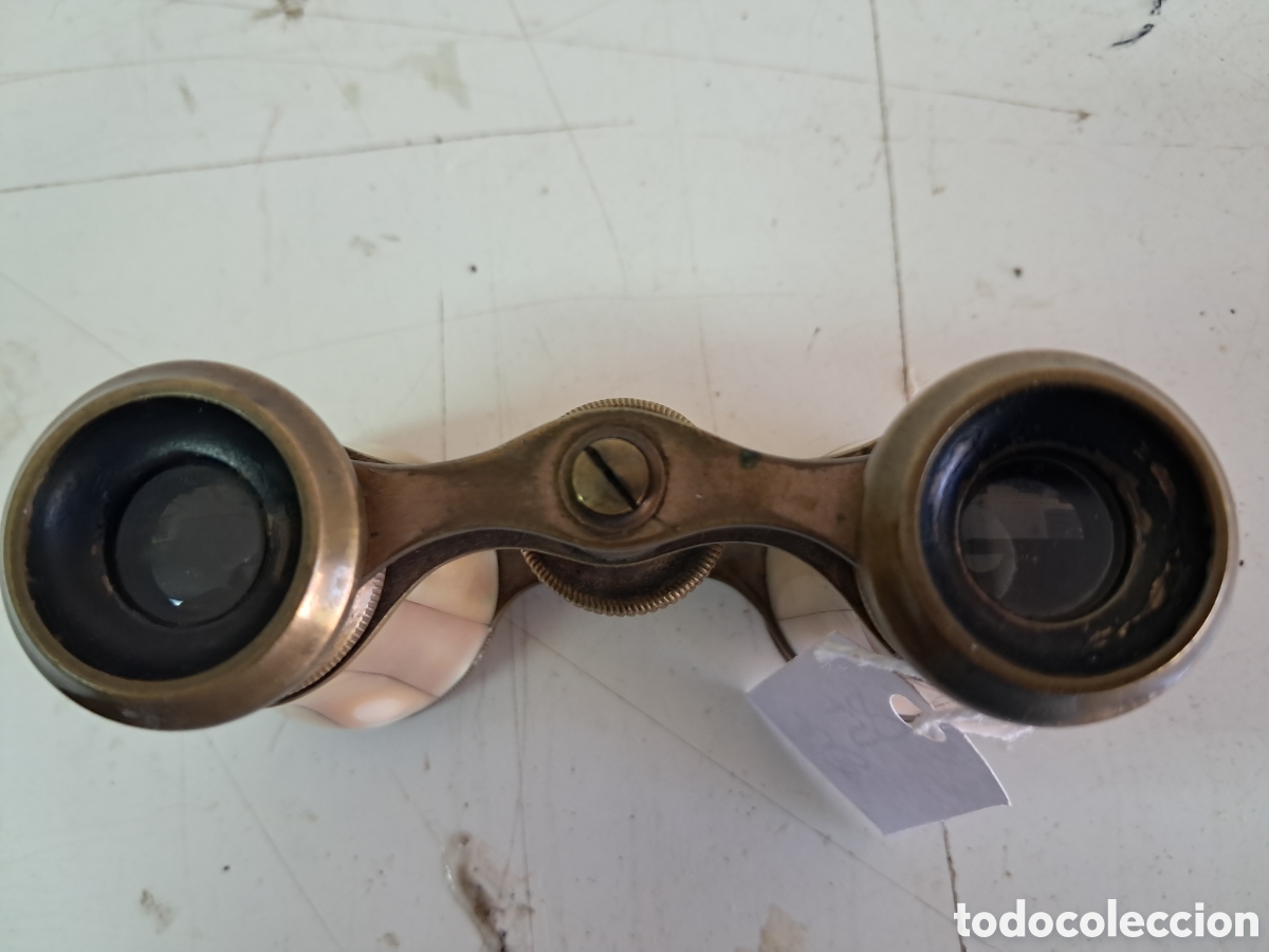 Vintage: Prismaticos antiguos de n&aacute;car y bronce - Foto 7