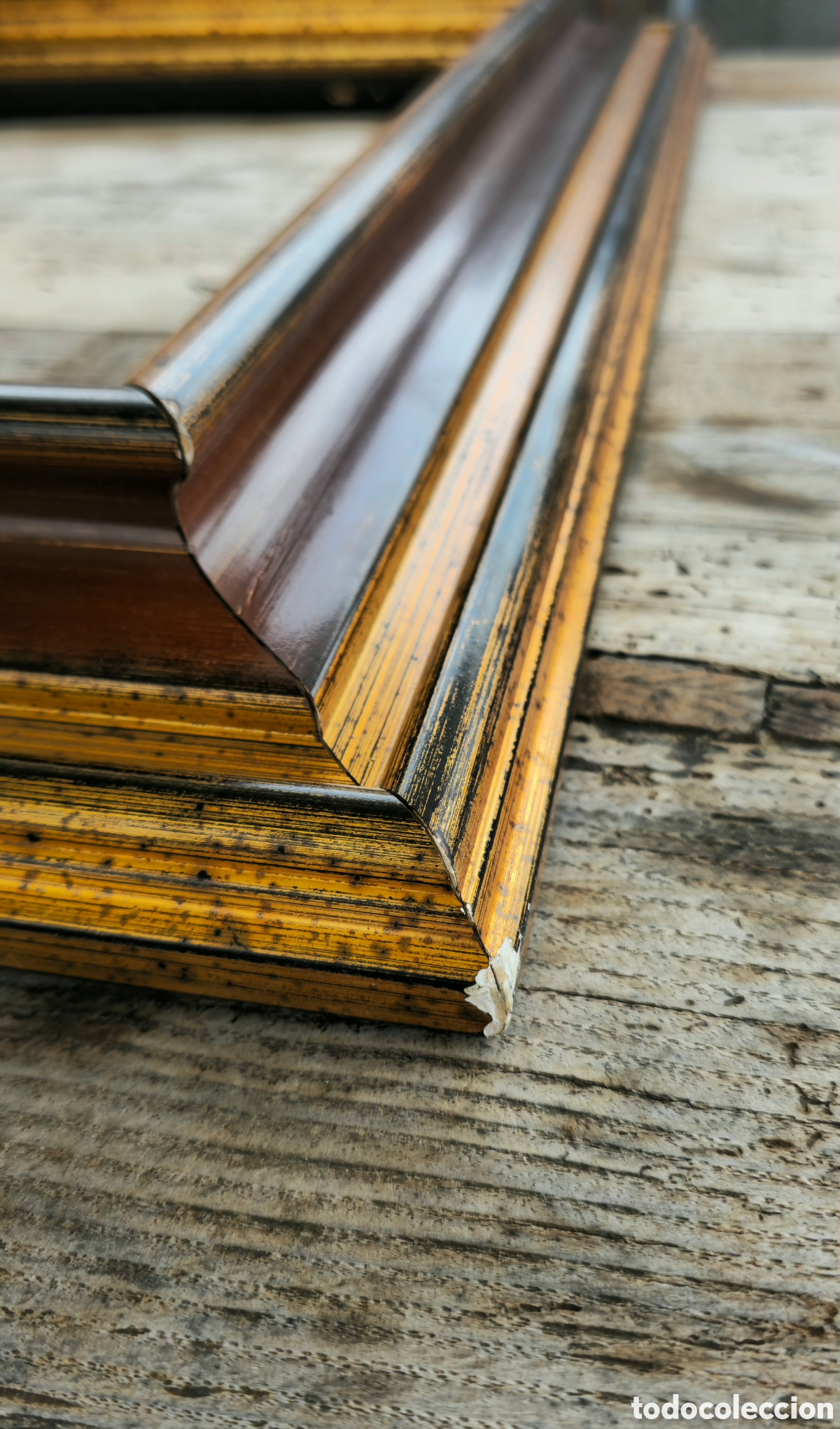 Vintage: Gran marco de madera maciza - Foto 8