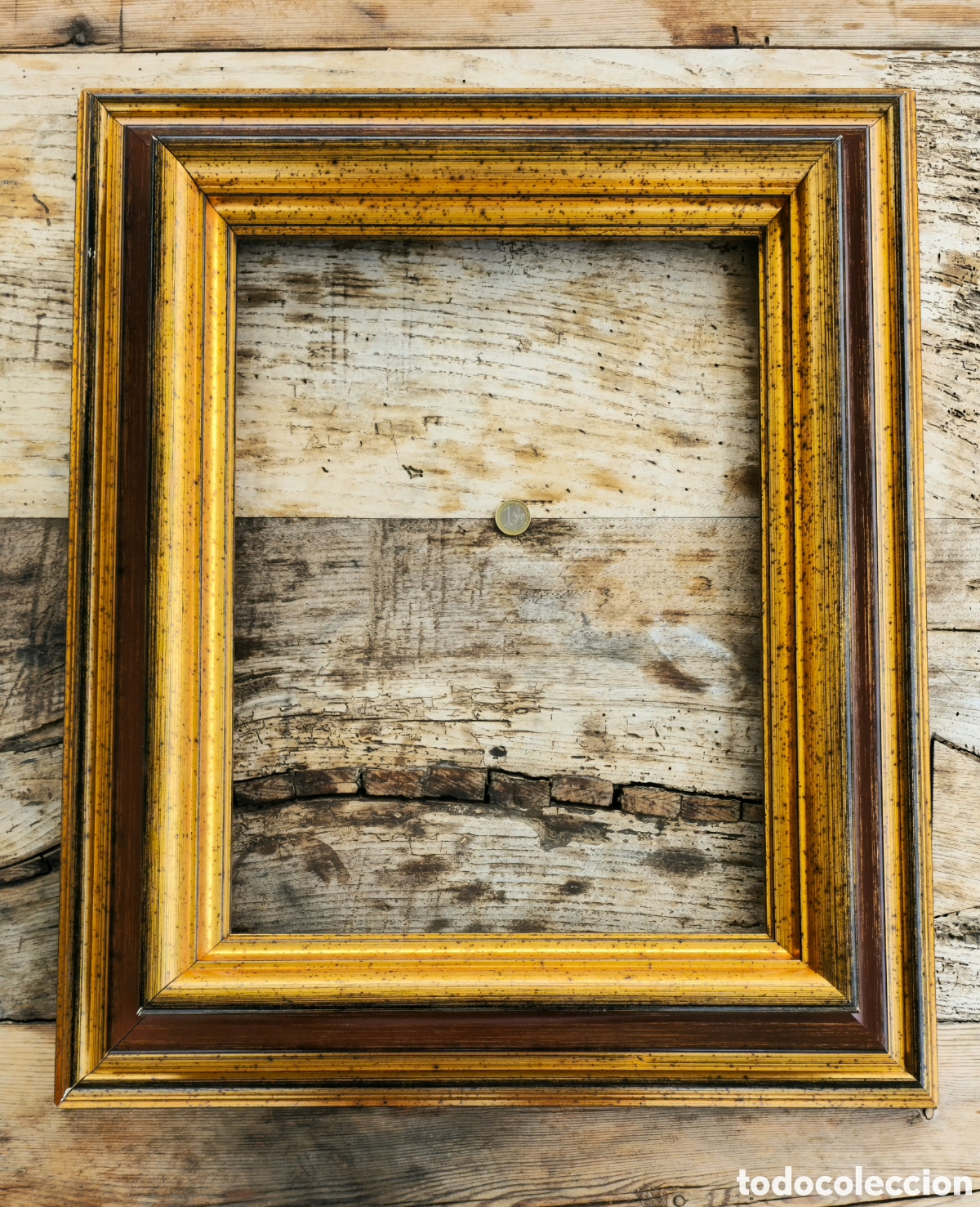 Vintage: Gran marco de madera maciza