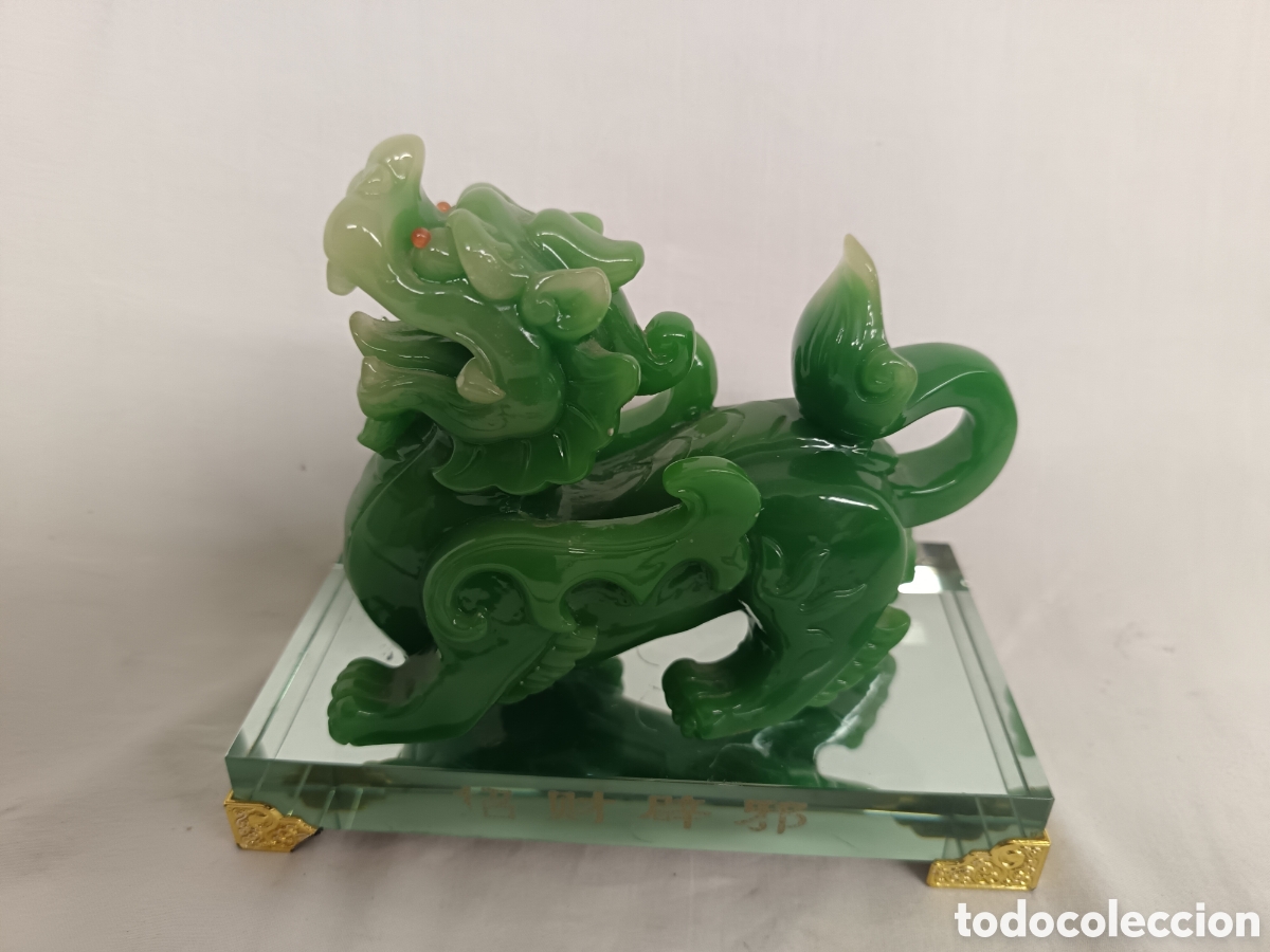 Vintage: DRAGON CHINO DE LA SUERTE, IMITACION JADE