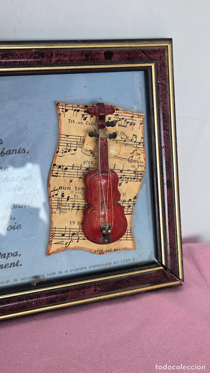 Vintage: cuadro con un violin - Foto 3
