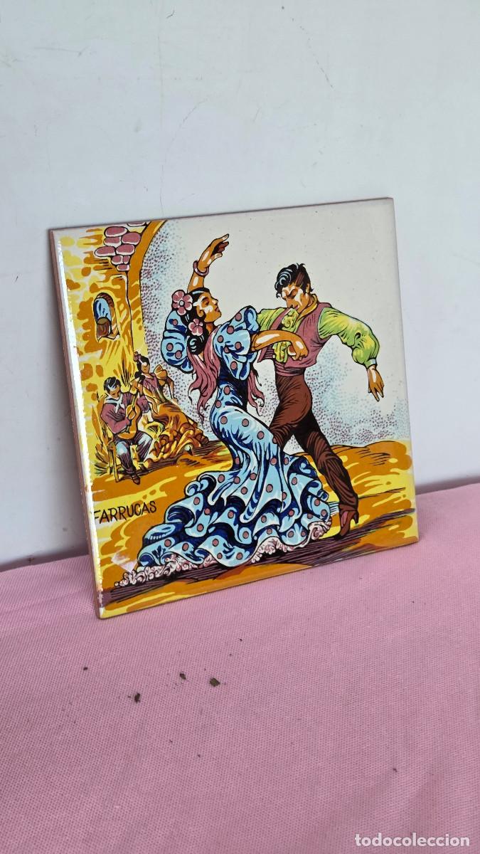 Vintage: azulejo antiguo flamenco - Foto 1