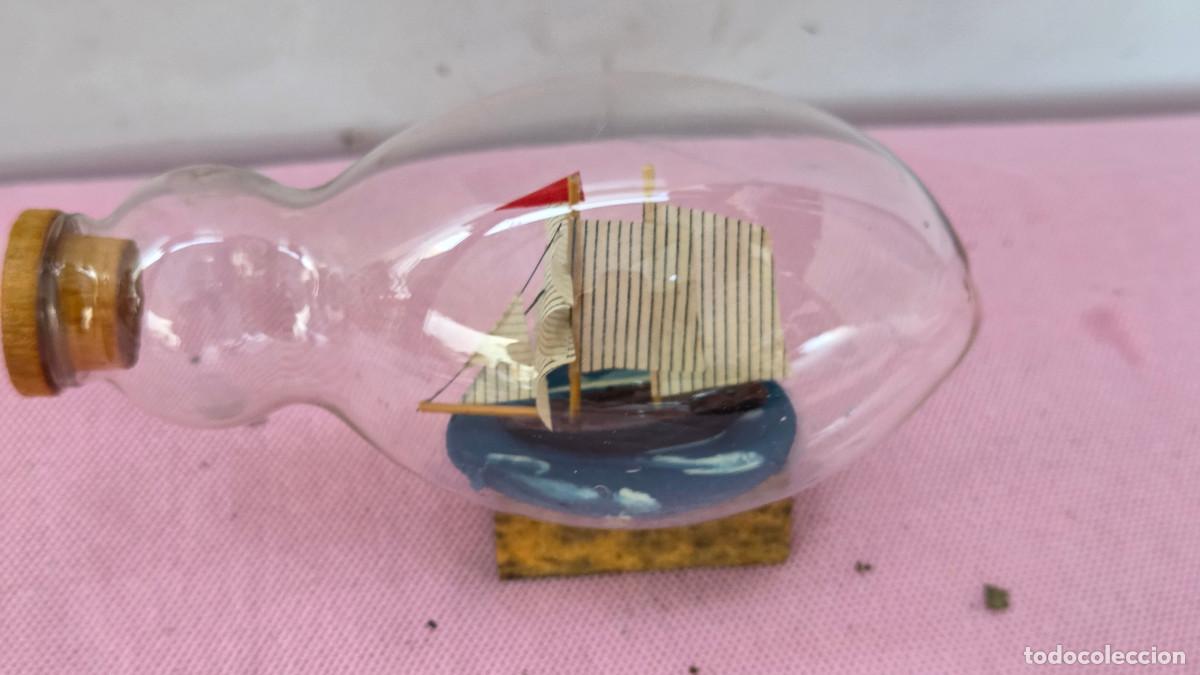Vintage: mini barco dentro de una botella - Foto 3