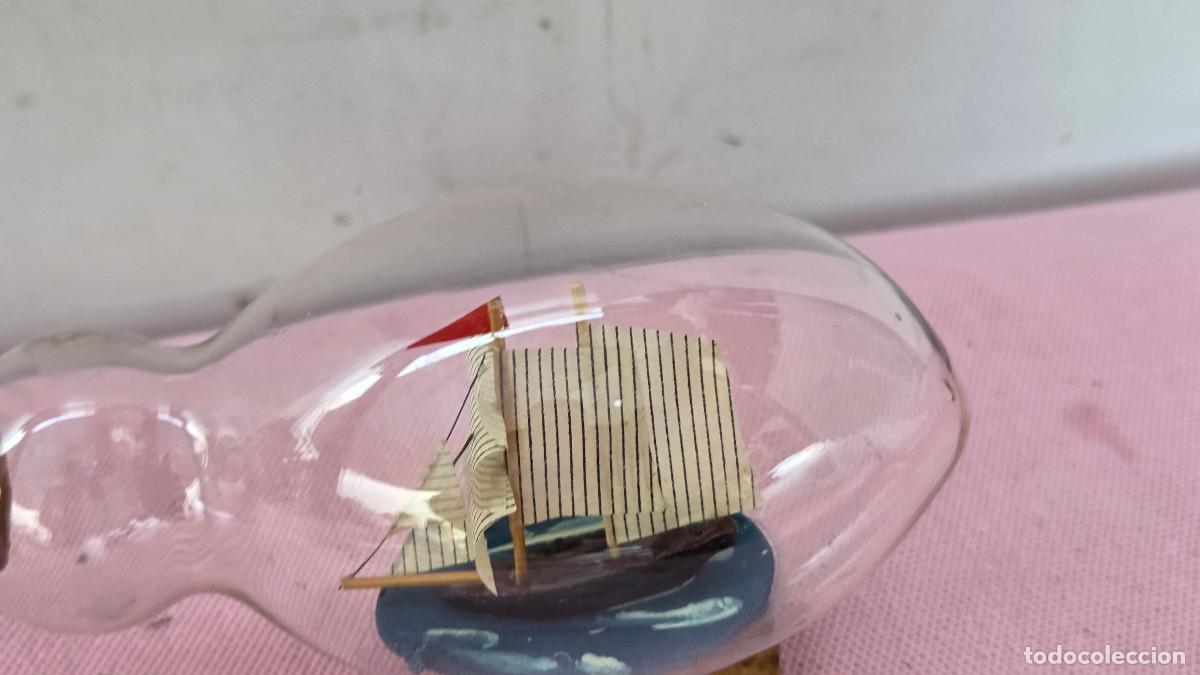 Vintage: mini barco dentro de una botella - Foto 4