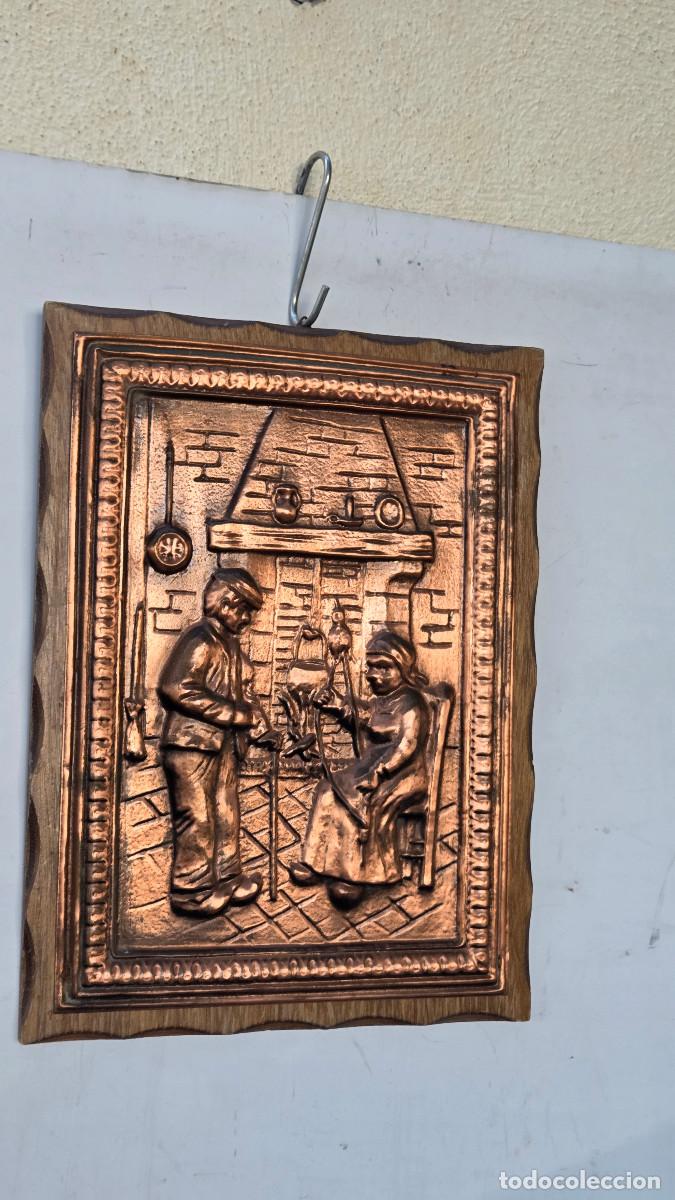 Vintage: cuadro de madera y cobre