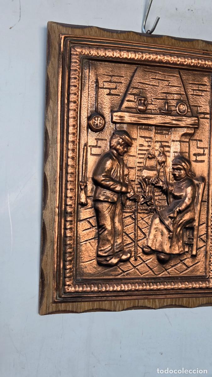 Vintage: cuadro de madera y cobre - Foto 3