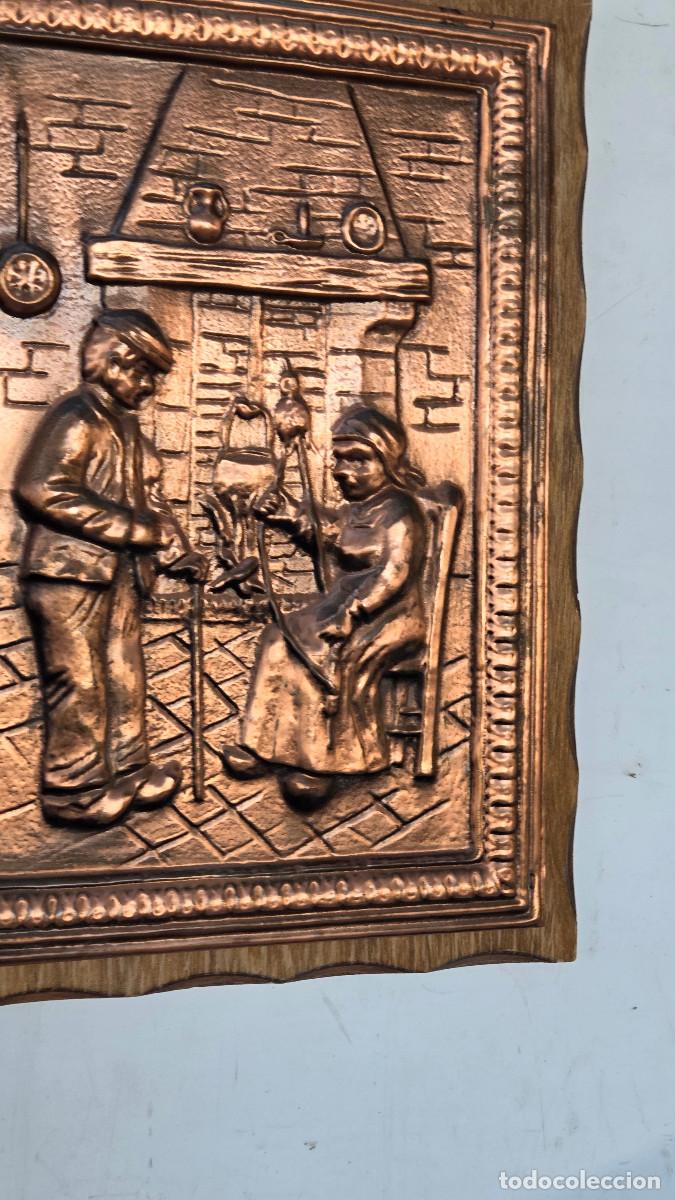 Vintage: cuadro de madera y cobre - Foto 4