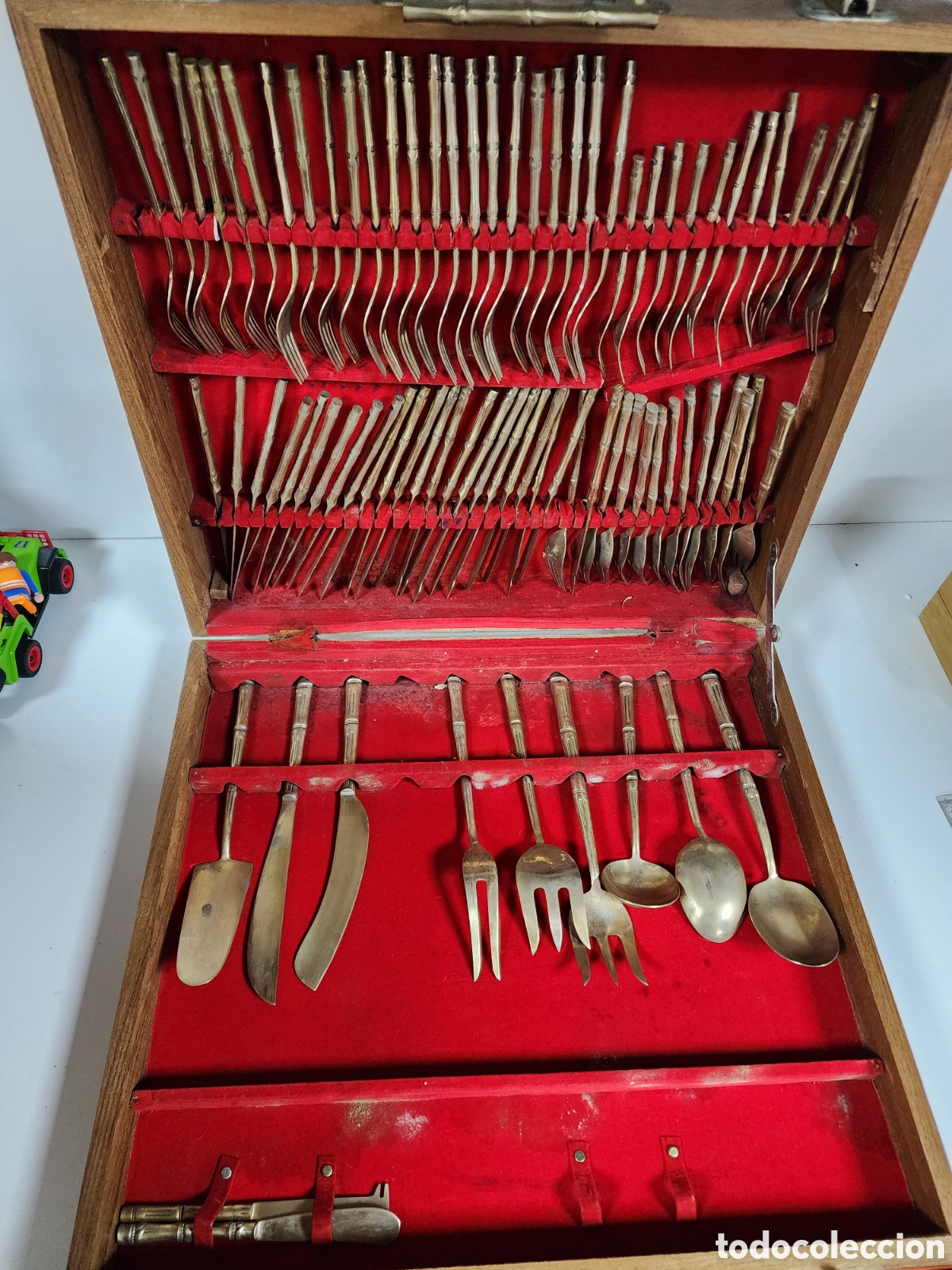 Vintage: Antigua cuberteria de niquel y bronce - Foto 2