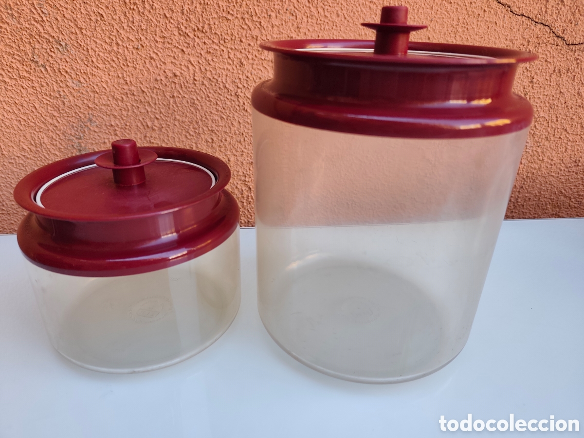 Vintage: Dos recipientes Tupperware original vintage herm&eacute;ticos. A&ntilde;os 80