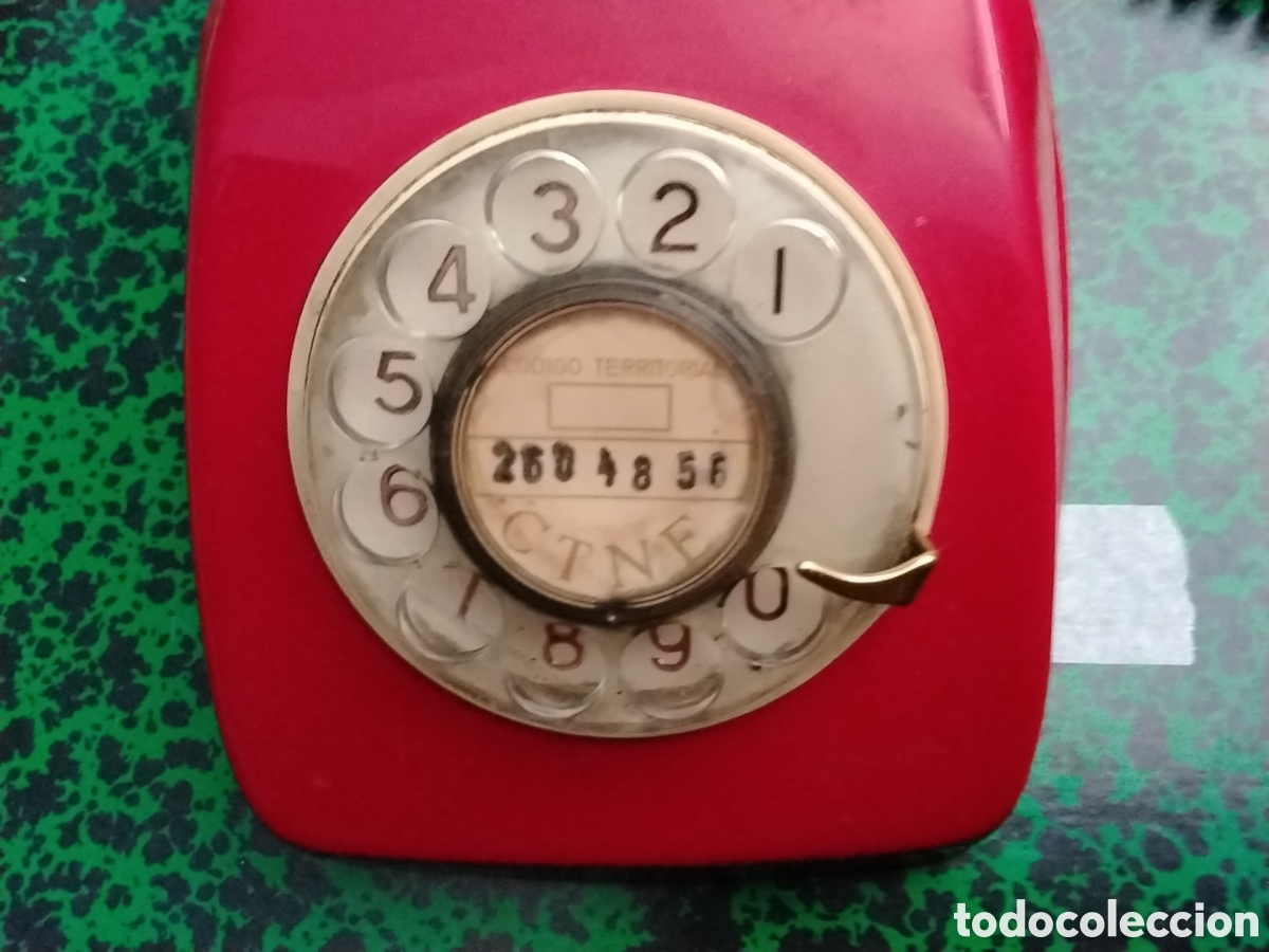 Vintage: TELEFONO ROJO DE MESA - Foto 4