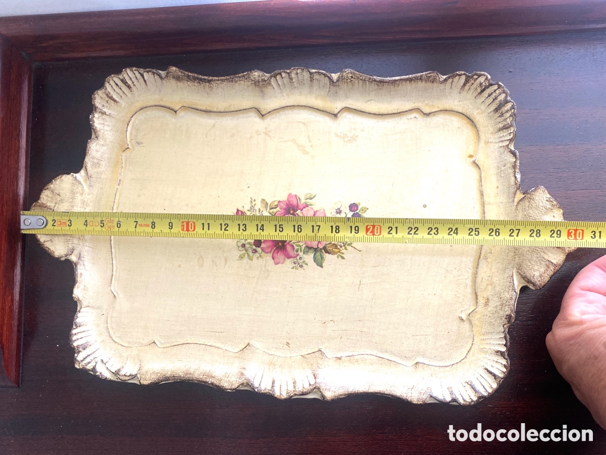 Vintage: Bandeja vintage de madera pintada - Foto 7