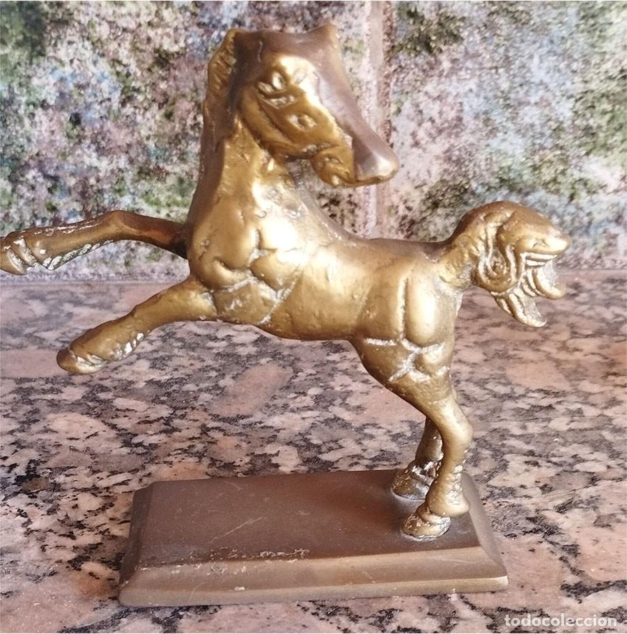 Vintage: FIGURA CABALLO EN BRONCE DE FUNDICION MIDE 12/12 CM 5 DE ANCHO EN LA BASE