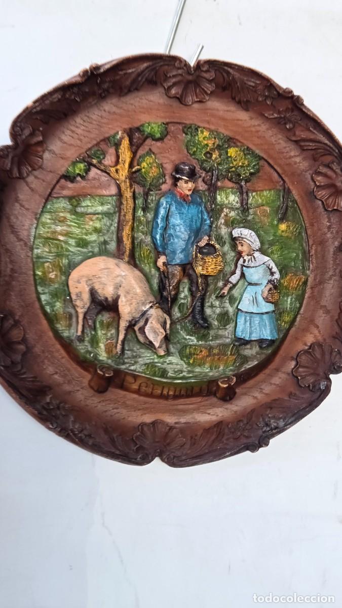 Vintage: plato decorativo buscando trufa - Foto 3