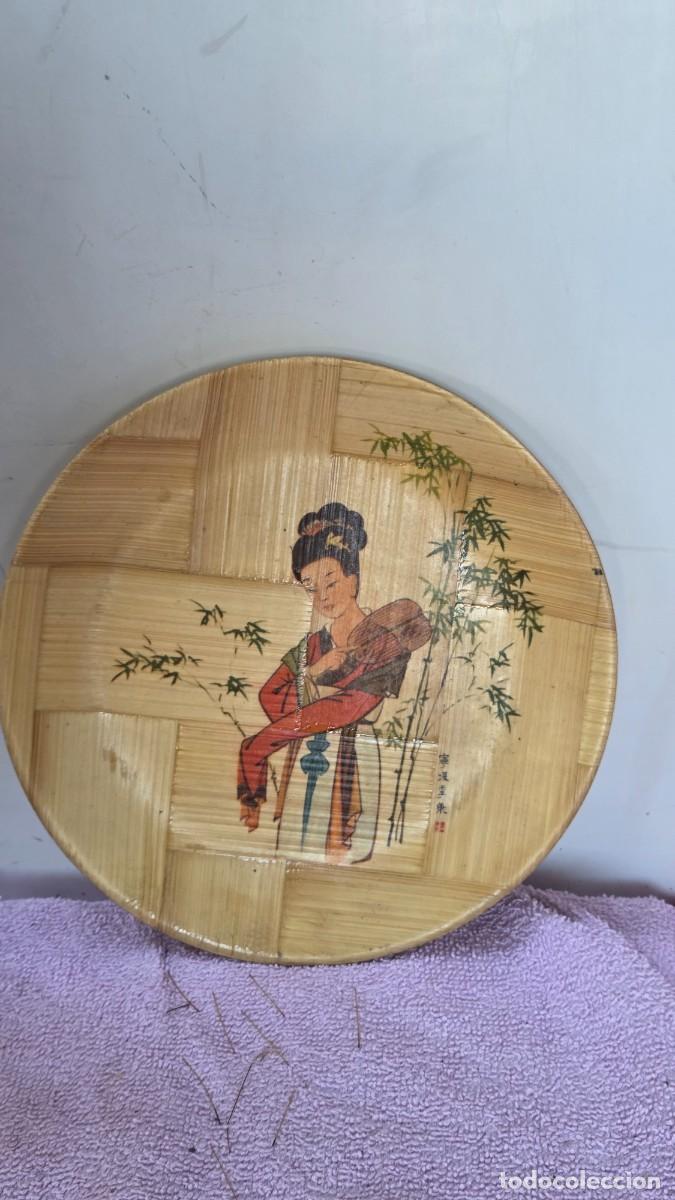 Vintage: plato oriental en bambu
