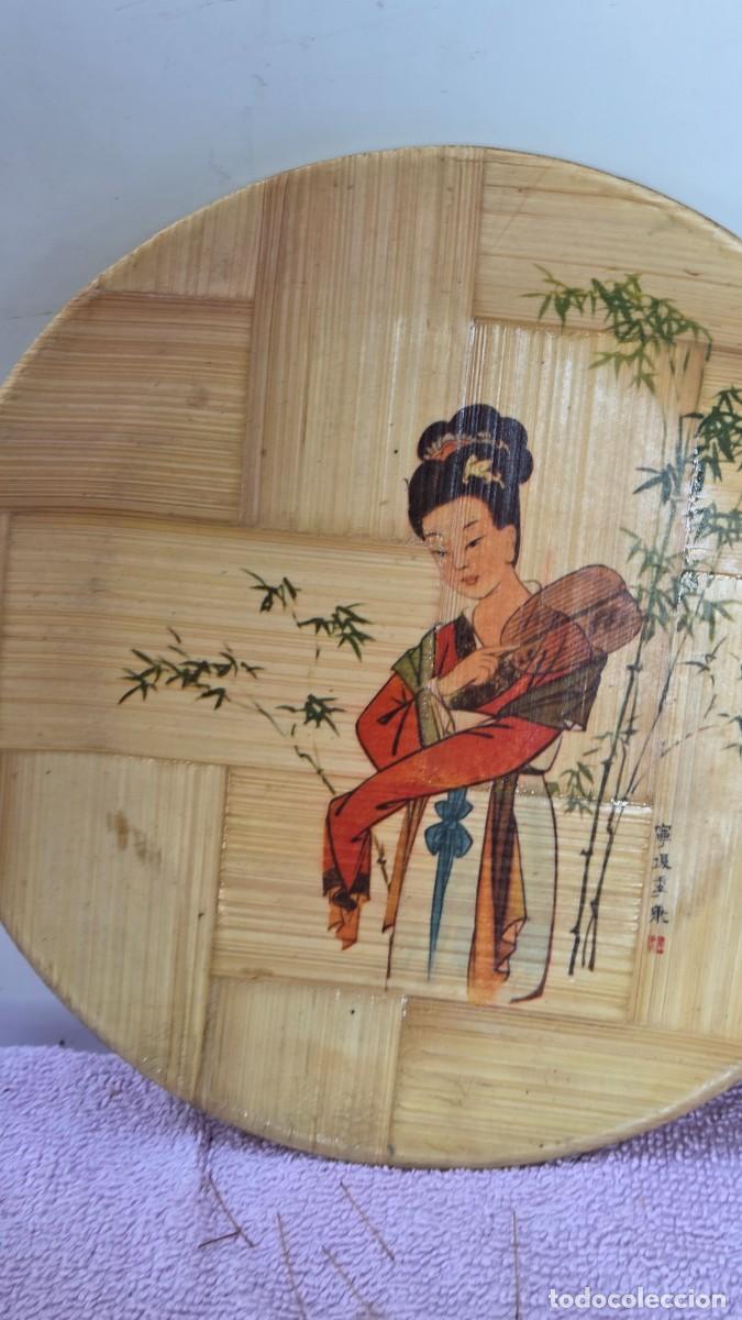 Vintage: plato oriental en bambu - Foto 2