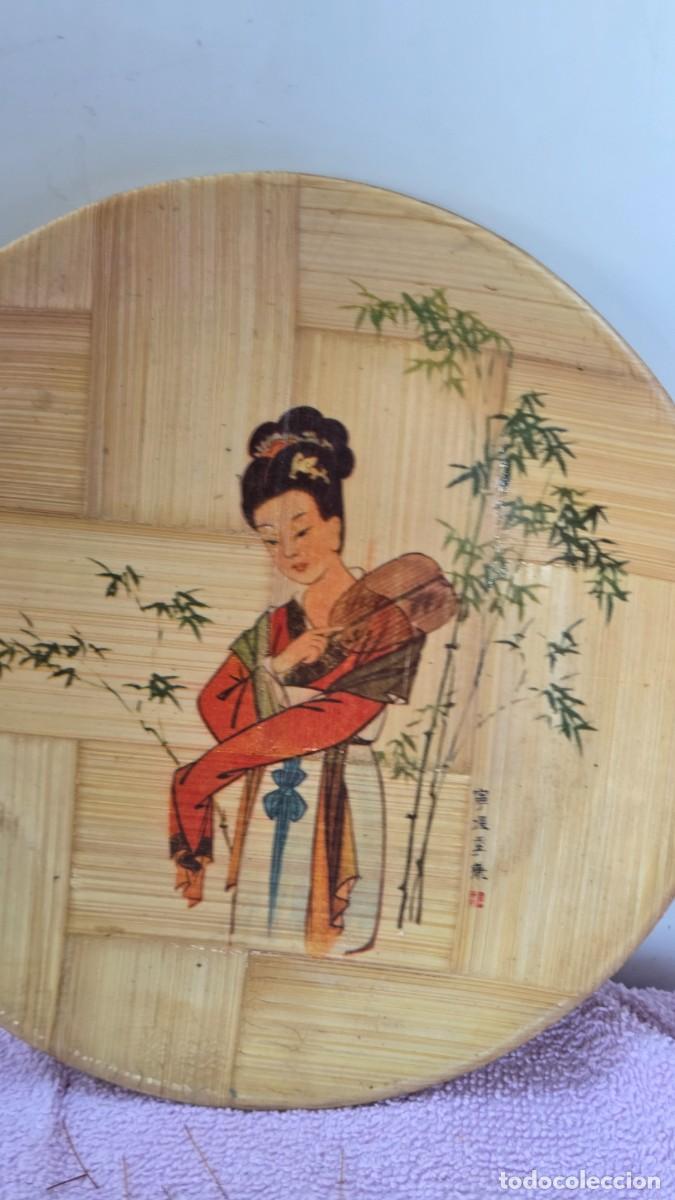 Vintage: plato oriental en bambu - Foto 3