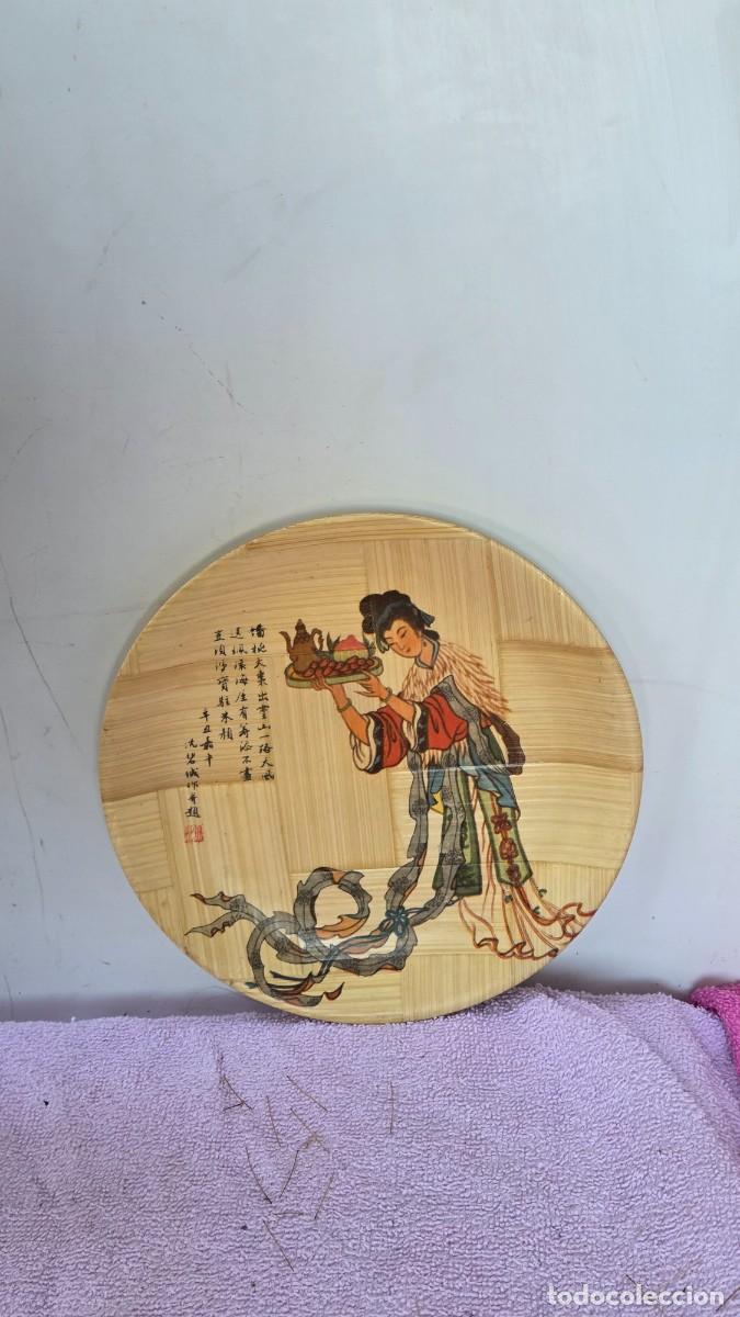 Vintage: plato oriental en bambu - Foto 1