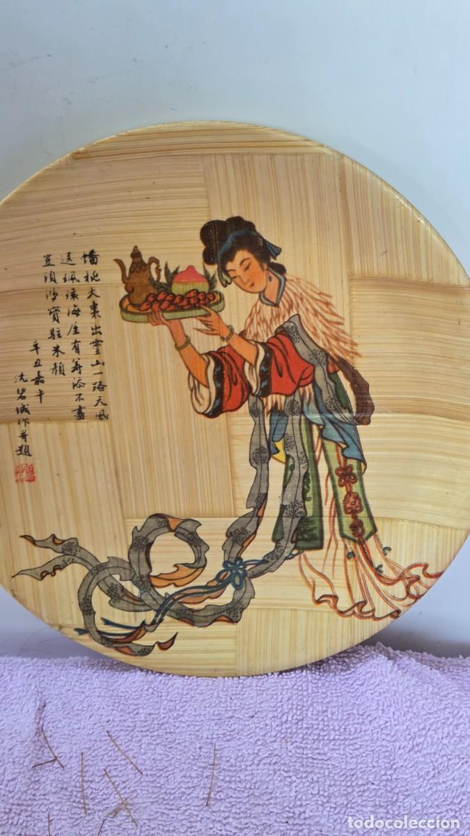 Vintage: plato oriental en bambu - Foto 2