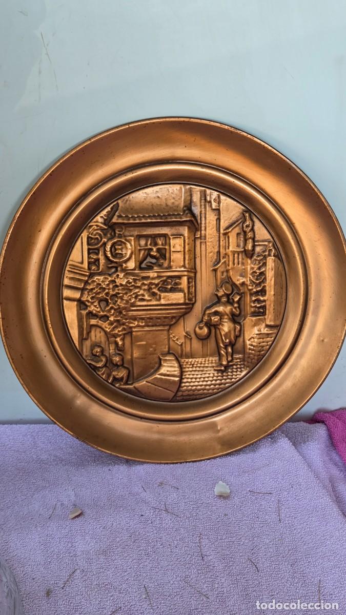 Vintage: plato de cobre rustico